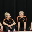 Helen (middle right) with some of her Honiton coaching team at a recent competition